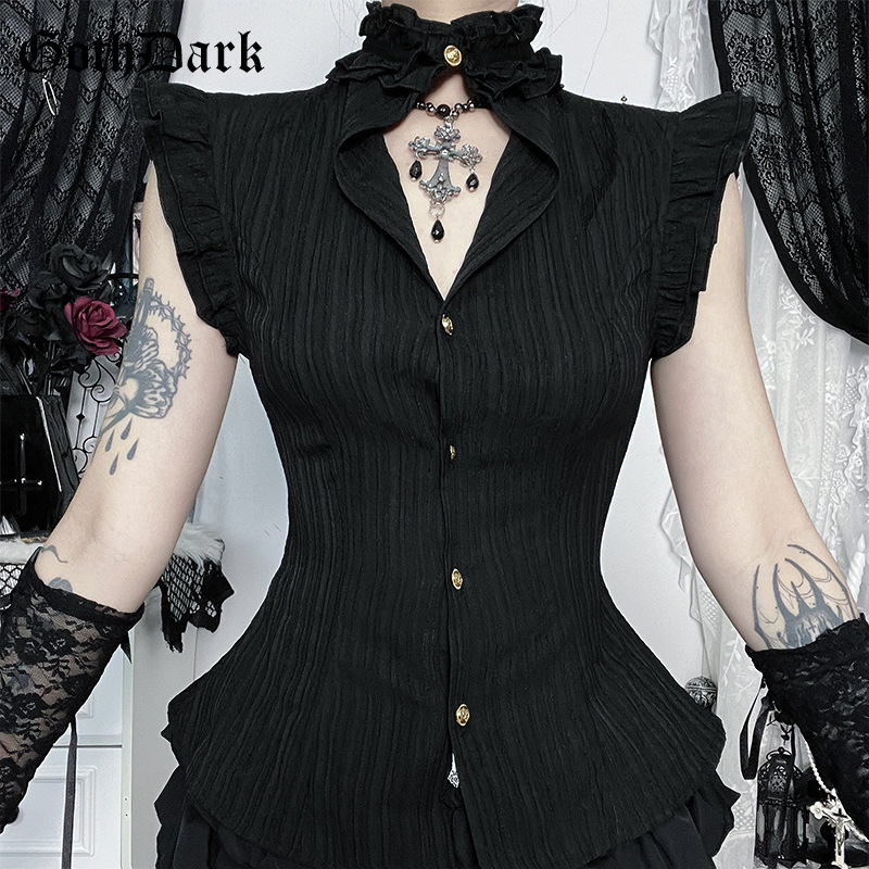 Summer Goth Clothing - Goth Dark 90s Grunge Single Breasted