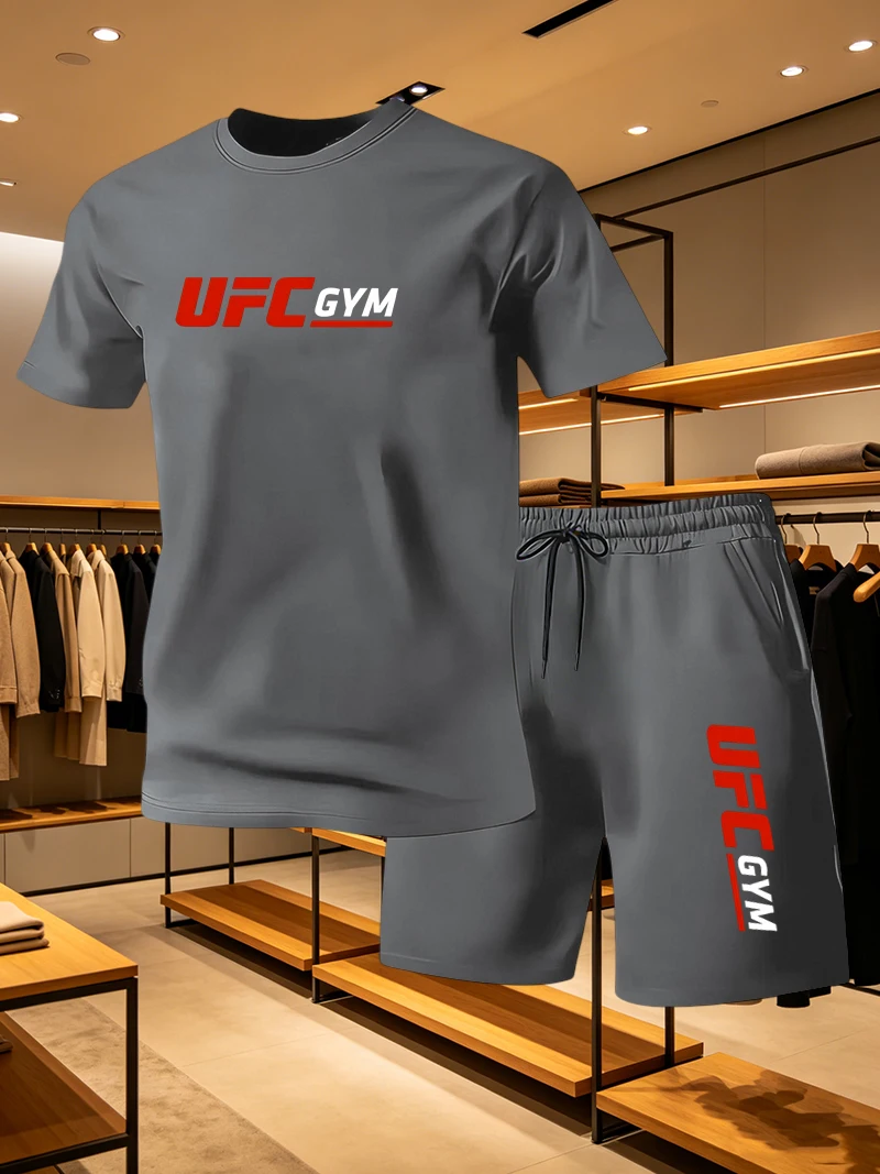Summer Clothing Men Fashion - Men's Fashion T-shirt Shorts UFC Casual