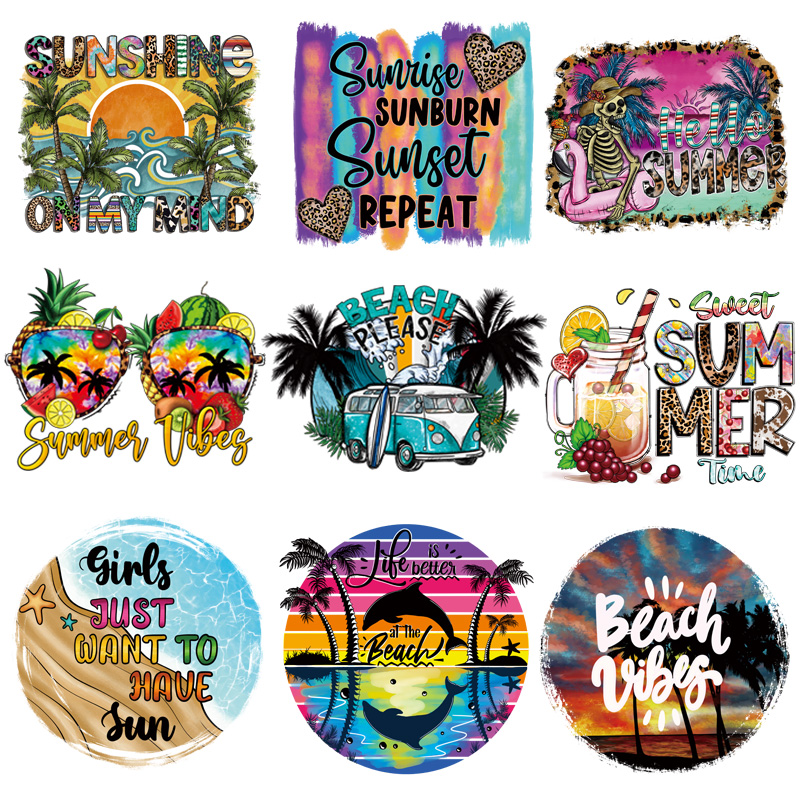 Summer Clothing Vibes - Summer Vibes Iron On Patches Heat