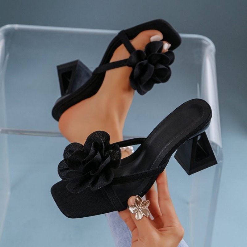Summer Clothing Sale - Womens 3D Flower Decor Sandals Triangular