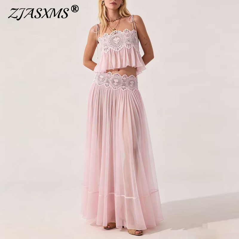Summer Clothing Vacation - Women Lace Spaghetti Strap Crop Top