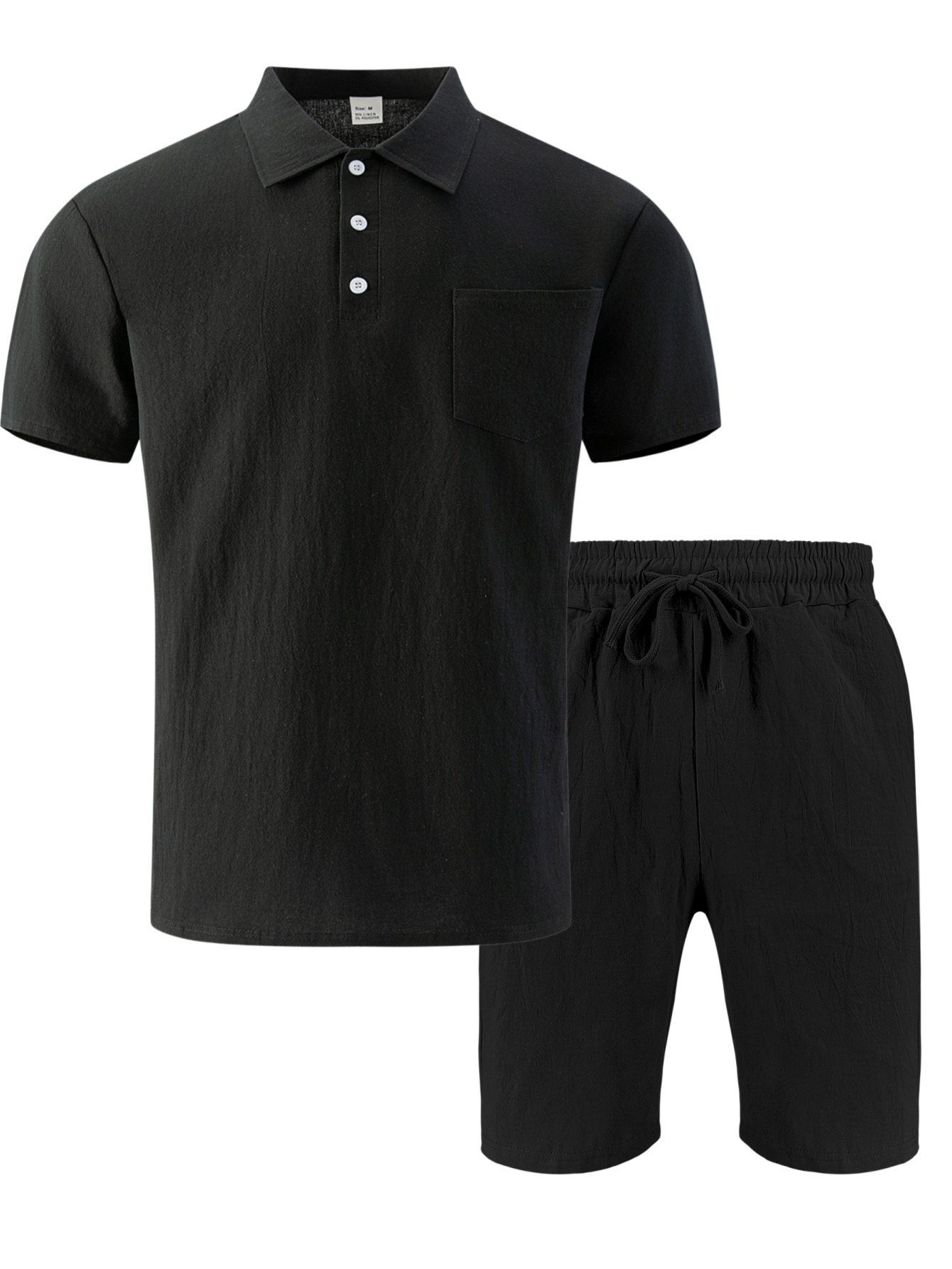 Men's Textured Linen Polo Shor - Linen Shorts Men review and price