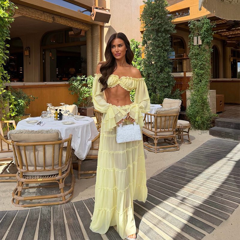 Elegant Yellow Off Shoulder 2  - Summer Clothing Vacation review and price