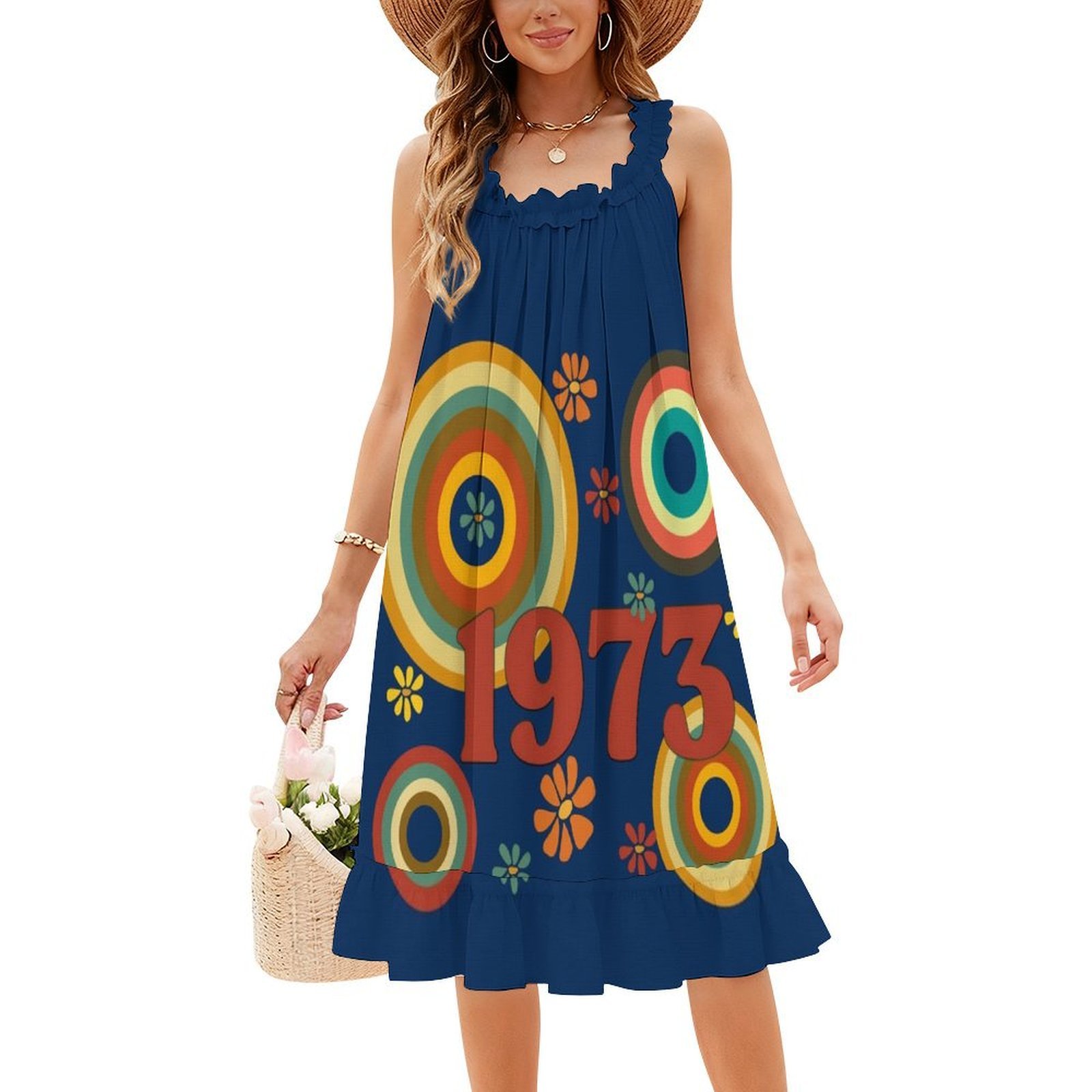 1973 Floral Smock Dress For Wo - Summer Clothing Vibes review and price