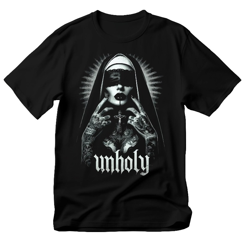 Unholy Nun T-Shirt: Gothic Sat - Summer Goth Clothing review and price