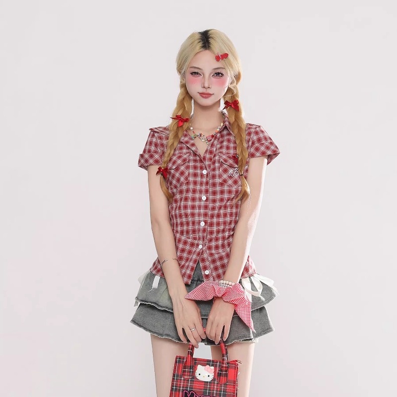 Harajuku Vintage Gothic Plaid  - Summer Goth Clothing review and price