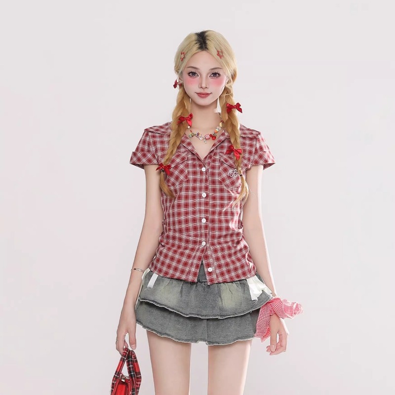 Harajuku Vintage Gothic Plaid  - Summer Goth Clothing review and price