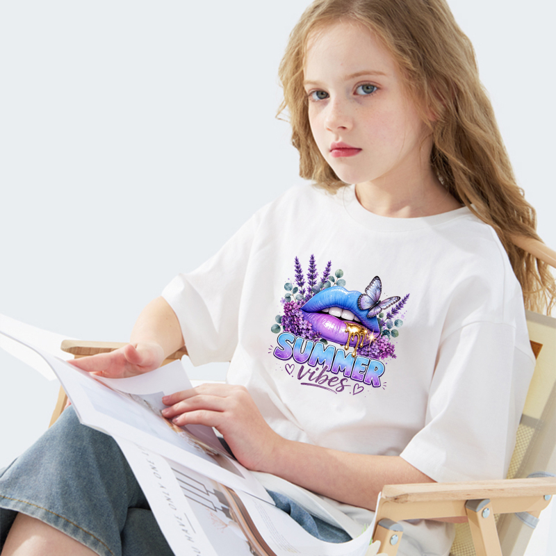 2PCS Colorful Lips Flowers But - Summer Clothing Vibes review and price