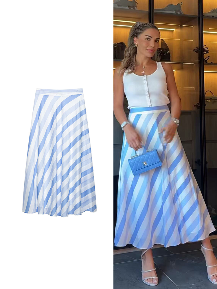 TFMLN Women Vintage Blue Strip - Summer Clothing Trends For Women 2026 review and price