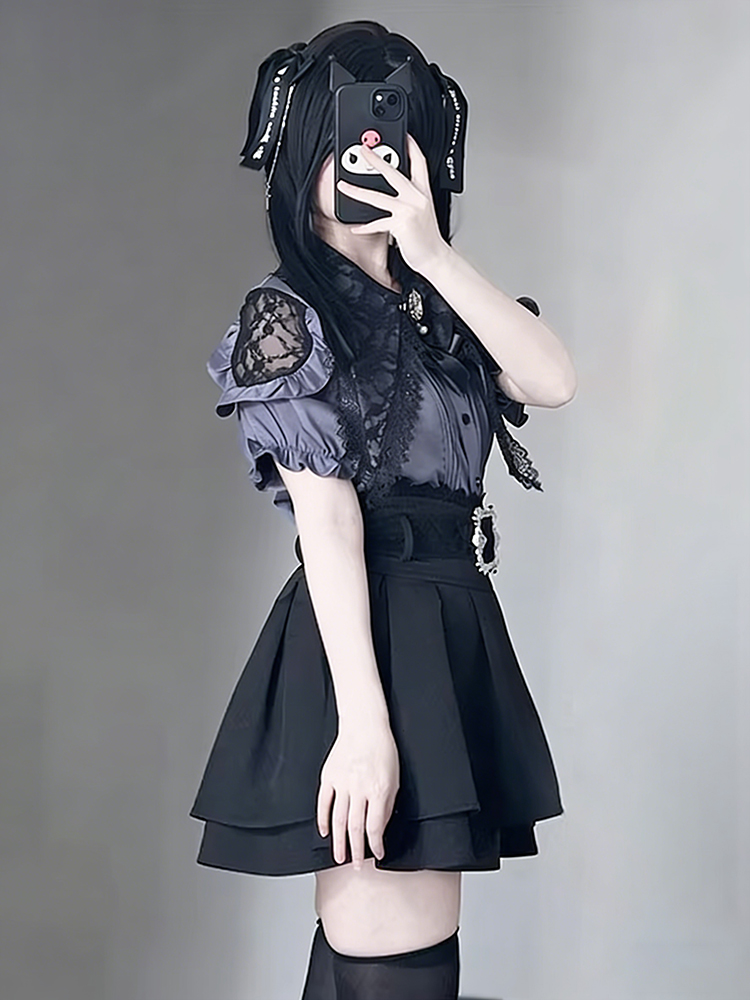 Gothic Style Shoulder Bared Sh - Summer Goth Clothing review and price