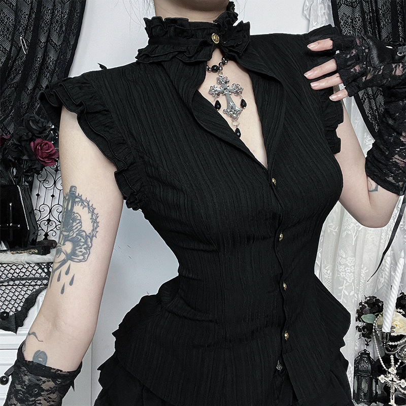 Goth Dark 90s Grunge Single Br - Summer Goth Clothing review and price