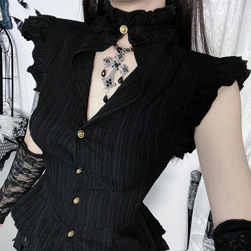 Goth Dark 90s Grunge Single Br - Summer Goth Clothing review and price