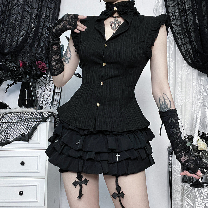 Goth Dark 90s Grunge Single Br - Summer Goth Clothing review and price