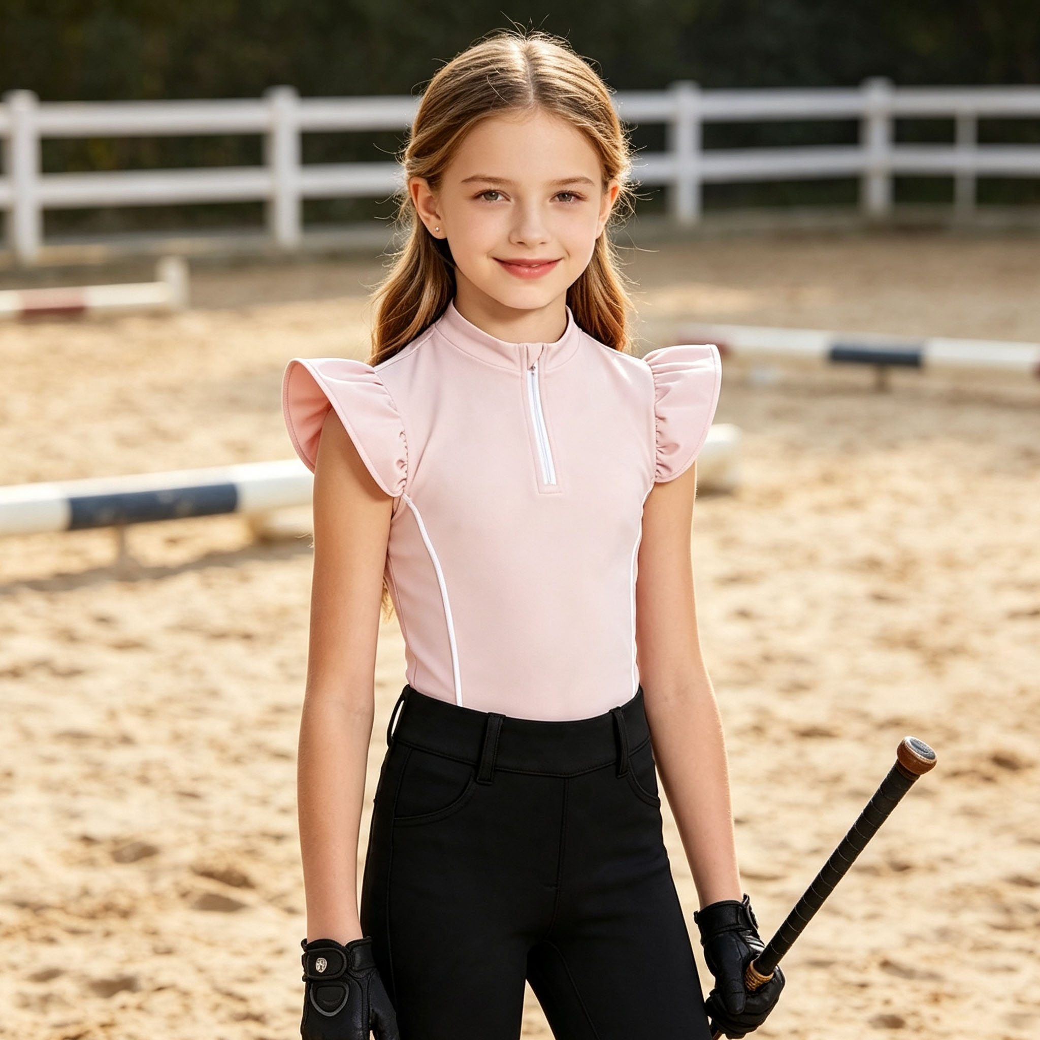 Kids Girls Horse Riding Shirt  - Summer Equestrian Clothing review and price