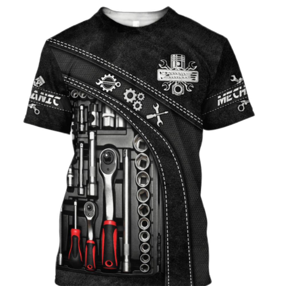 Vintage T-Shirt Mechanic 3D Pr - Summer Clothing Name review and price