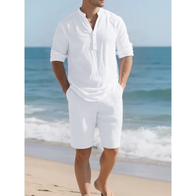 Men's White Linen Blend Two Pi - Linen Shorts Men review and price