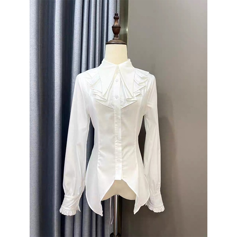 Gothic Ruffles Black Shirts Wo - Summer Goth Clothing review and price