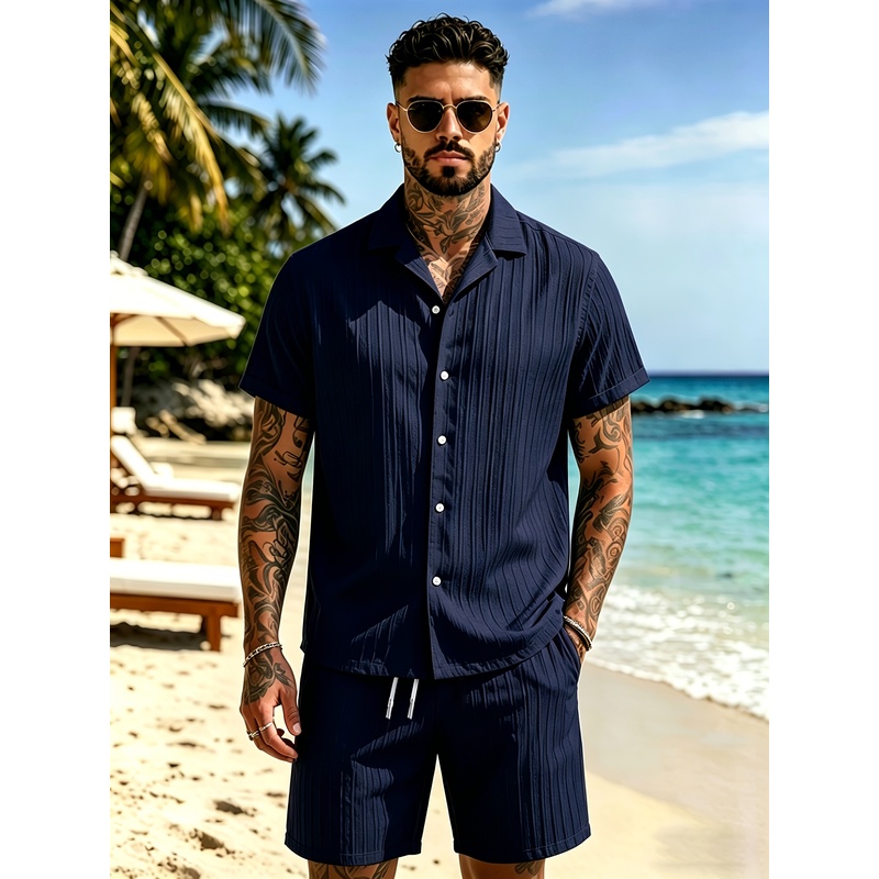 2Men's Summer Casual Suit Set， - Summer Clothing Vacation review and price