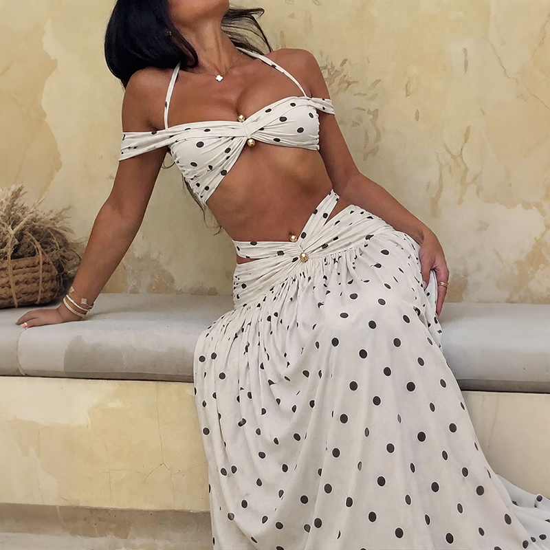Women Polka Chic Vacation 2 Pi - Summer Clothing Vacation review and price