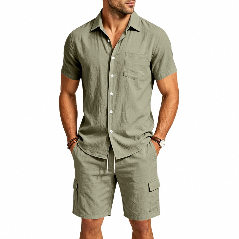 Men Summer American Linen Two  - Linen Shorts Men review and price